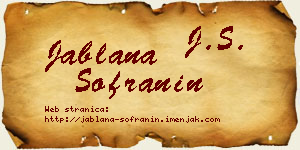 Jablana Sofranin vizit kartica